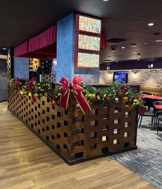 45cm Red and Gold Ribbon Bow with UV Coating - Image 6