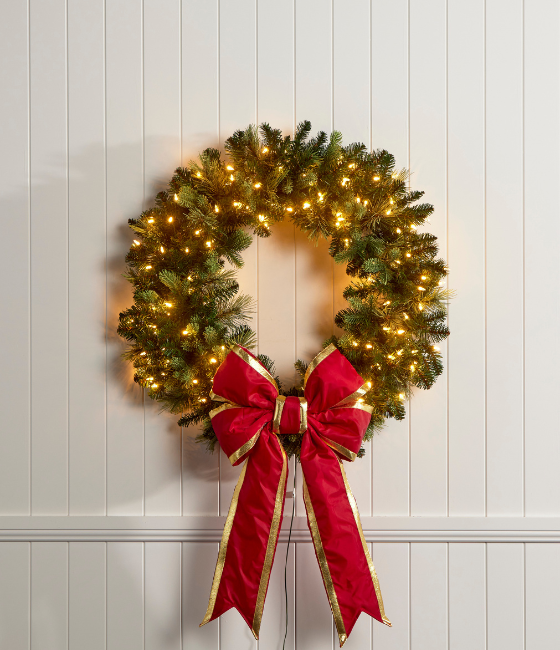 45cm Red and Gold Ribbon Bow with UV Coating - Image 2