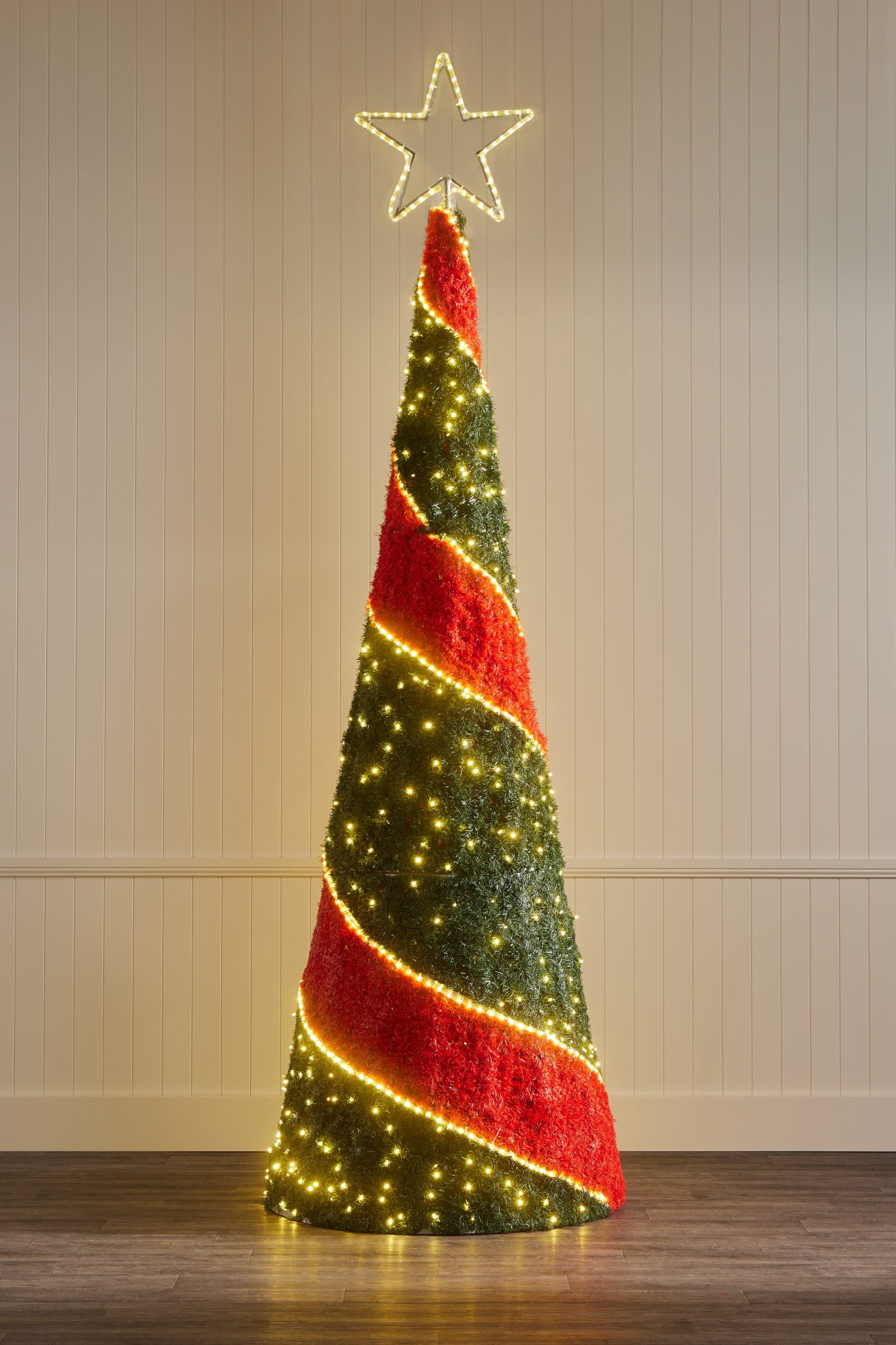 Buy Pre-Lit Roma Cone Style Christmas Tree - Green with Warm White LED ...