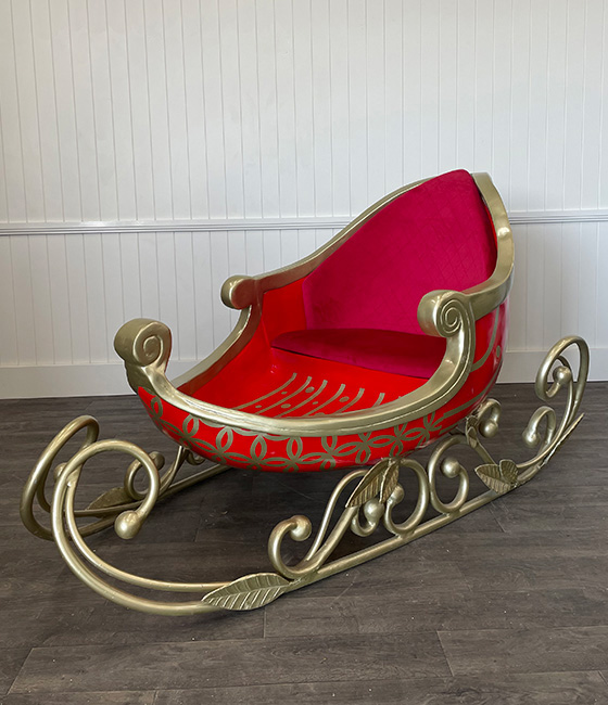 2.2m Red and Gold Santa Sleigh - The Christmas Tree Company