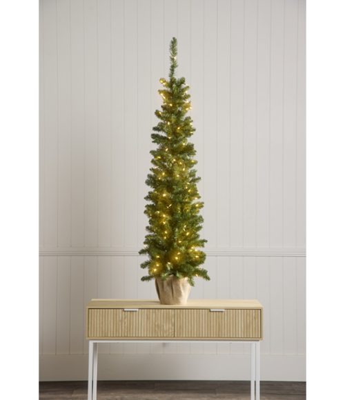 Fake Table Top Tree Buy PreLit Tree in Hessian Pot - Artificial Table Top Christmas Tree ...