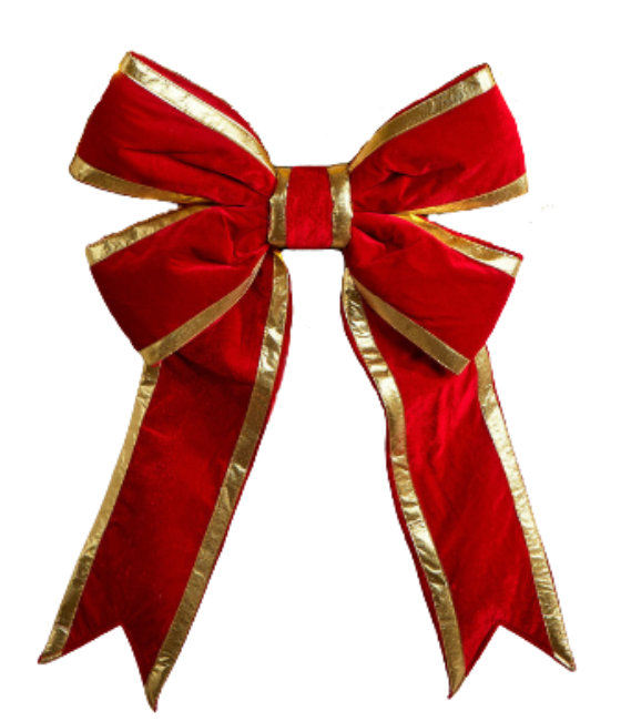 61cm Red and Gold Velvet Ribbon Bow